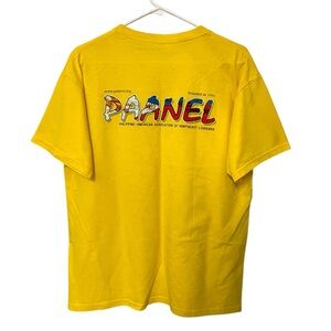 Vintage 90s-Y2K PAANEL Yellow Graphic T-Shirt // L